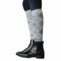 Chaussettes D'Équitation*Equithème - Chaussettes d'équitation Argyle clair/ ciel Gris