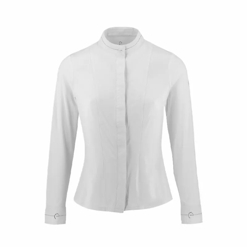 Polos Et Chemises*Equithème - Chemise à manches longues de concours femme Julia he Blanc