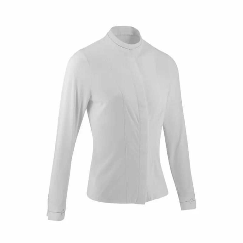 Polos Et Chemises*Equithème - Chemise à manches longues de concours femme Julia he Blanc