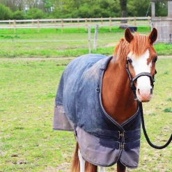 Couvertures Poneys*Equithème - Couverture d'extérieur Tyrex 600D /gris 0g Marine