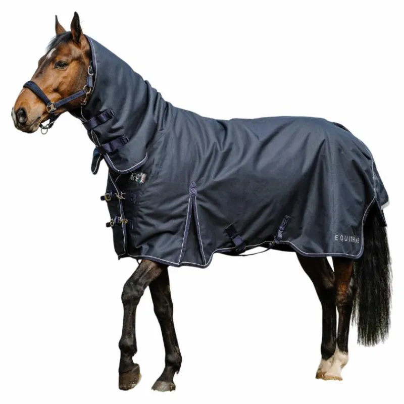 Couvertures Et Chemises*Equithème - Couverture d'extérieur Atomic Combo 1200 D 100g Marine