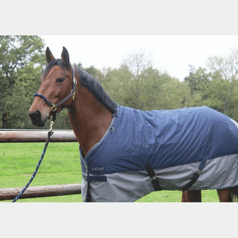 Couvertures Poneys|Couvertures Et Chemises*Equithème - Couverture d'extérieur Tyrex 600D /gris 300g Marine
