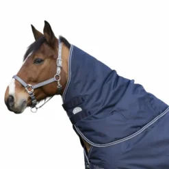 Couvertures Poneys|Couvertures Et Chemises*Equithème - Couvre-cou Tyrex 600D /gris 200g Marine