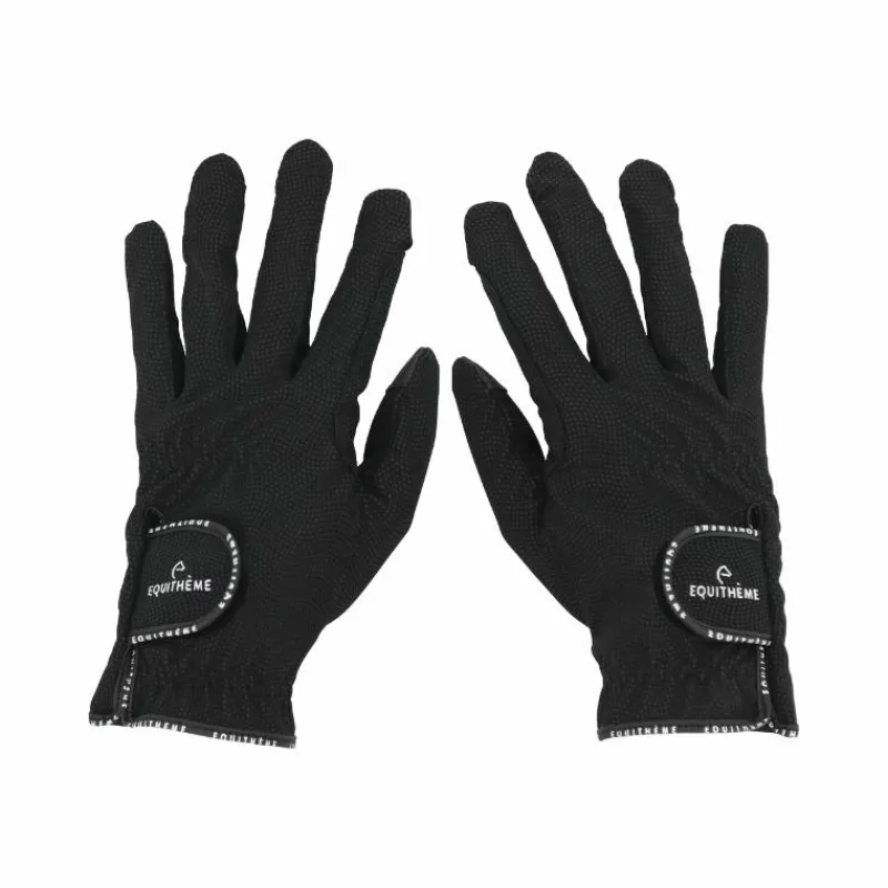 Gants D'Équitation*Equithème - Gants Charlie Noir