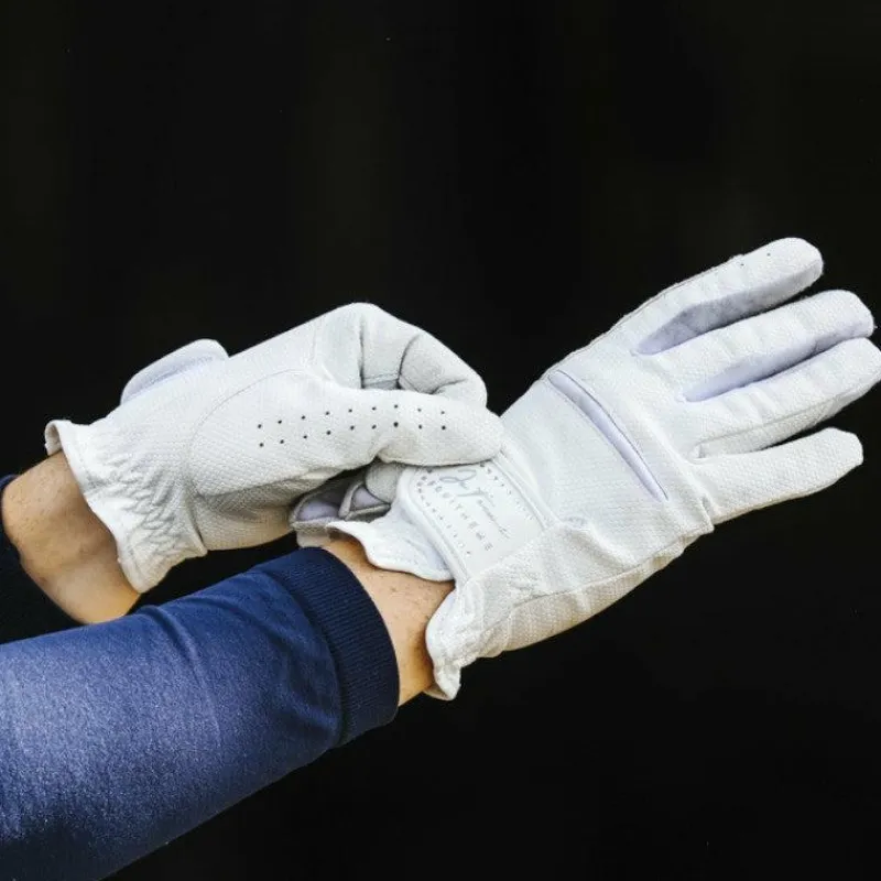Gants D'Équitation*Equithème - Gants d'équitation Je t'aime Strass Blanc