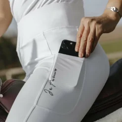 Leggings D'Équitation*Equithème - Legging d'équitation femme Flora Je t'aime Blanc
