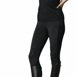 Leggings D'Équitation*Equithème - Legging d'équitation femme pull-on Flora édition "Je t'aime" Noir