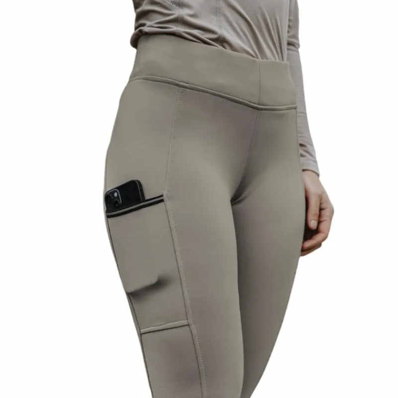 Hot - Legging d'équitation femme Brigitte taupe Leggings D'Équitation