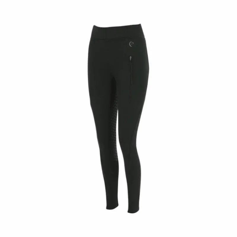 Leggings D'Équitation|Dressage*Equithème - Legging d'équitation femme softshell Dolomyt fond silicone Noir
