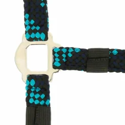 Clearance - Licol et longe tressé turquoise/ / noir Licols Poneys|Ensembles Licols Et Longes