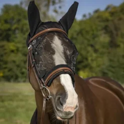 Masques Anti-Mouches Poneys|Masques Anti-Mouches*Equithème - Masque anti-mouches et UV Training Noir