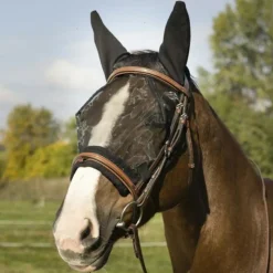 Masques Anti-Mouches Poneys|Masques Anti-Mouches*Equithème - Masque anti-mouches et UV Training Noir