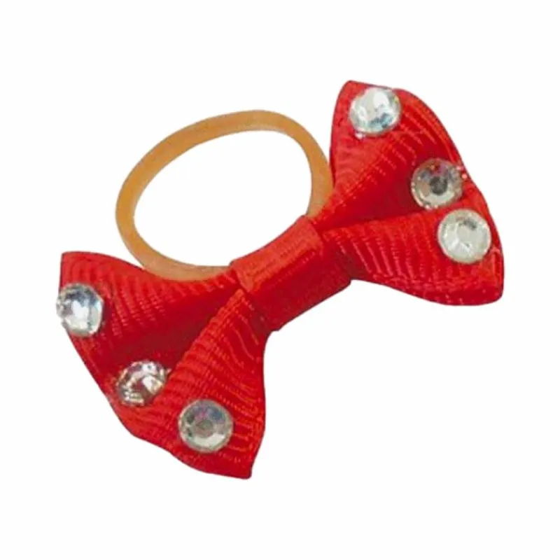 Grooming|Noeuds À Natter*Equithème - Nœuds à natter avec strass transparents rouge