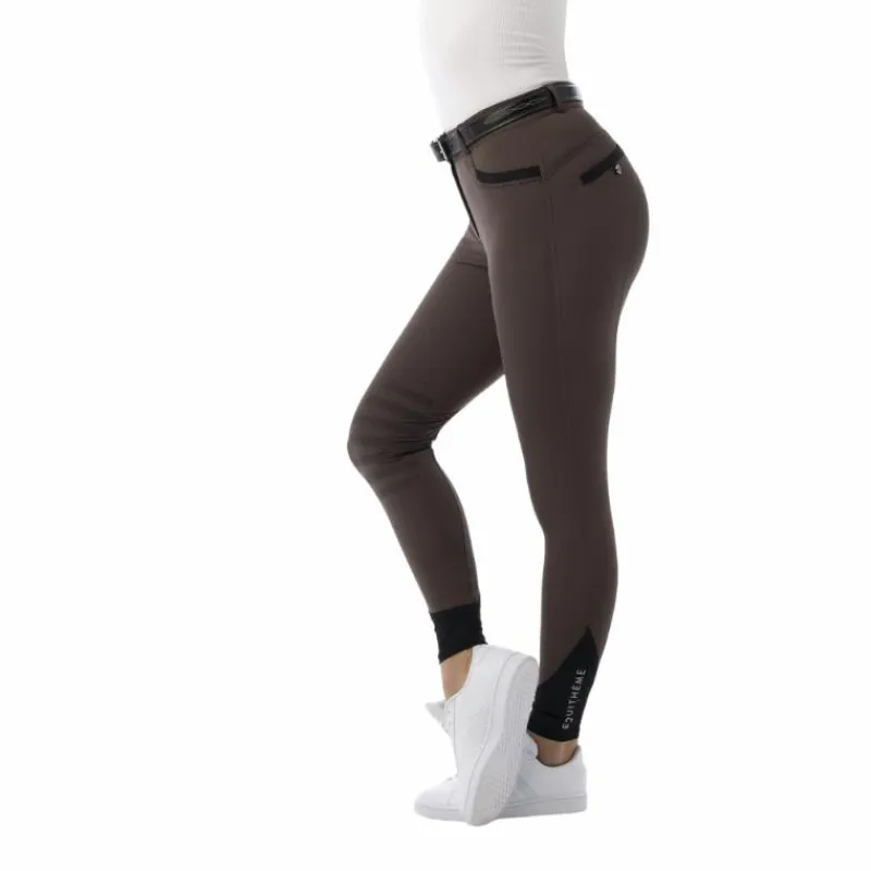 Pantalons D'Équitation*Equithème - Pantalon d'équitation fille Safir brun/ noir Marron