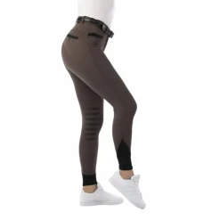 Pantalons D'Équitation*Equithème - Pantalon d'équitation fille Safir brun/ noir Marron