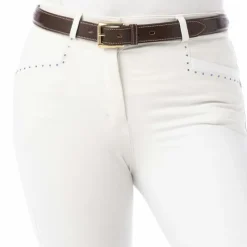 Pantalons D'Équitation*Equithème - Pantalon d'équitation fille Safir / bleu Blanc