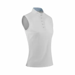 Polos Et Chemises*Equithème - Polo de concours sans manches mesh femme Molly Blanc
