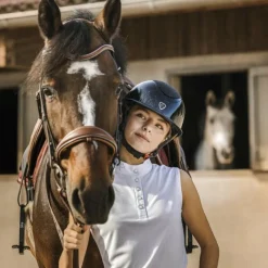 Polos Et Chemises*Equithème - Polo de concours sans manches mesh femme Molly Blanc