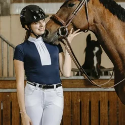 Polos Et Chemises*Equithème - Polo de concours manches courtes femme Doha Marine