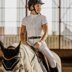 Polos Et Chemises*Equithème - Polo de concours manches courtes femme Dorla Blanc