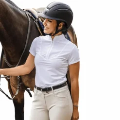 Polos Et Chemises*Equithème - Polo manches courtes femme Tokyo Blanc