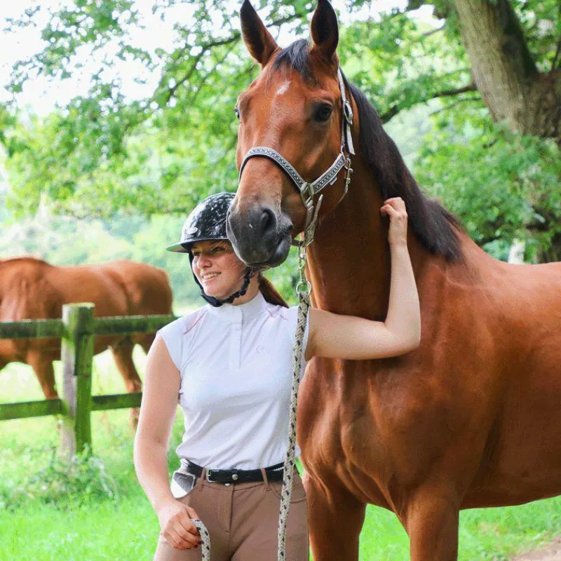 Polos Et Chemises*Equithème - Polo manches courtes concours Brussels blanc