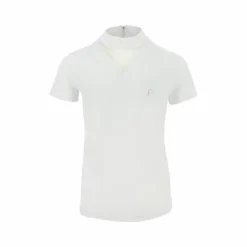 Polos Et Chemises*Equithème - Polo manches courtes concours Valence blanc