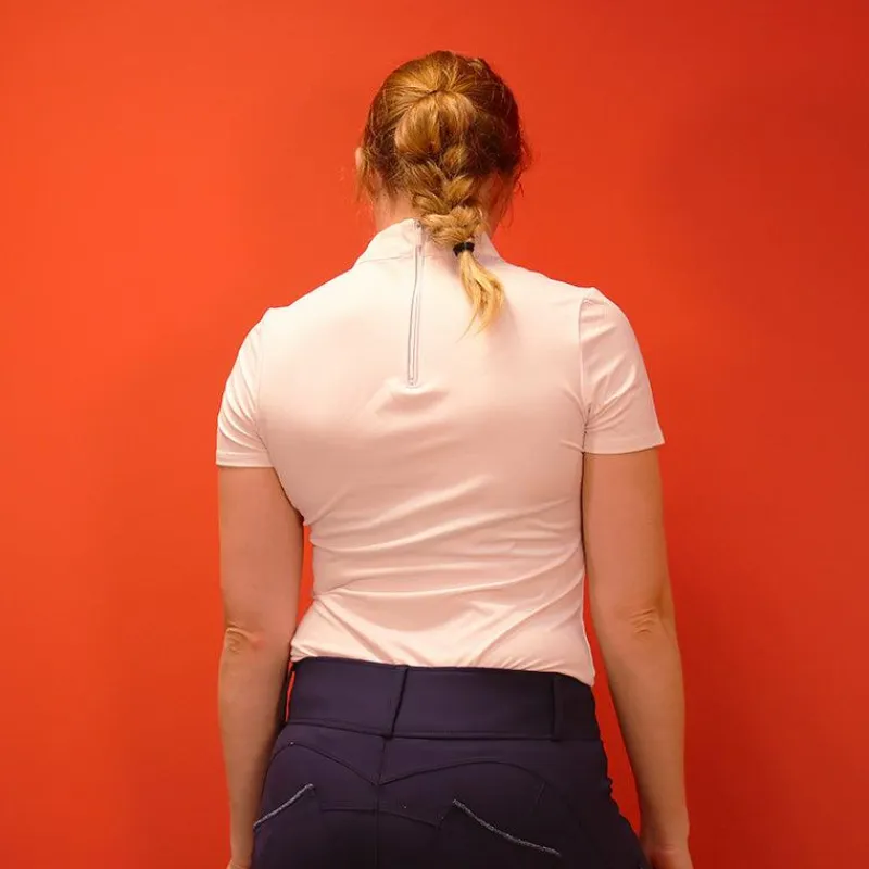 Polos Et Chemises*Equithème - Polo manches courtes concours Valence blanc