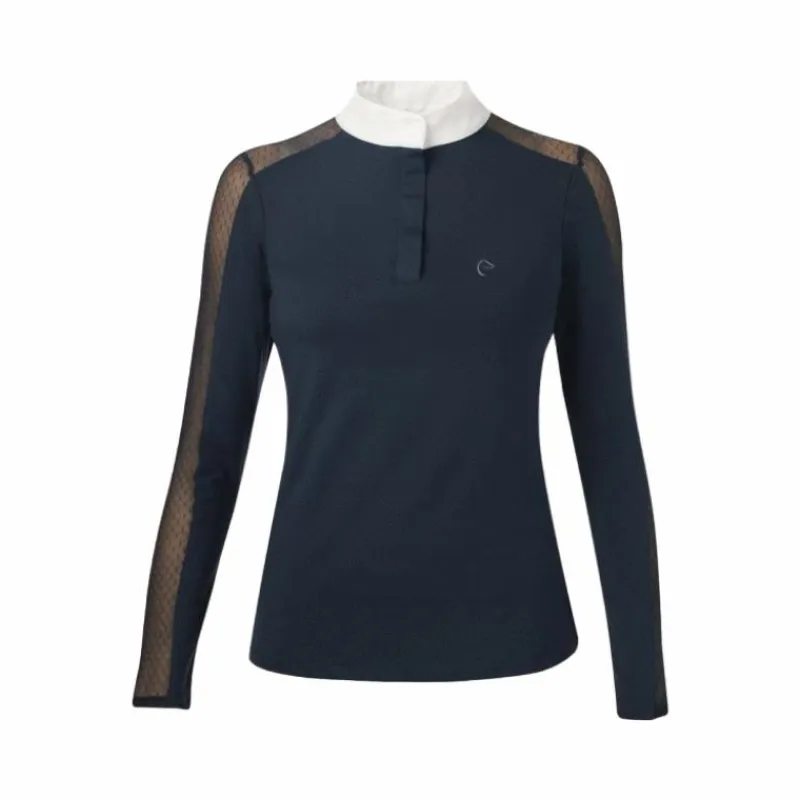 Polos Et Chemises*Equithème - Polo manches longues Pekin marine