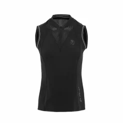 Polos Et Chemises*Equithème - Polo sans manches femme Margot édition Je t'aime Noir