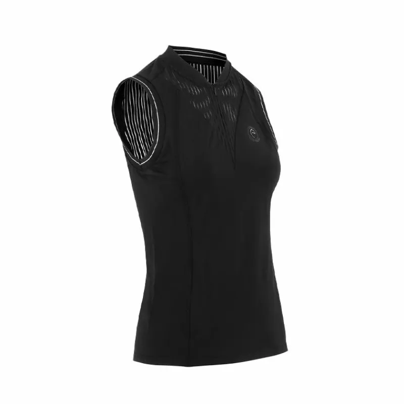 Polos Et Chemises*Equithème - Polo sans manches femme Margot édition Je t'aime Noir