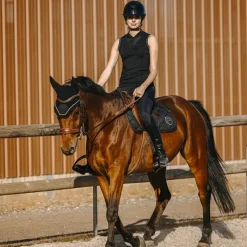 Polos Et Chemises*Equithème - Polo sans manches femme Margot édition Je t'aime Noir