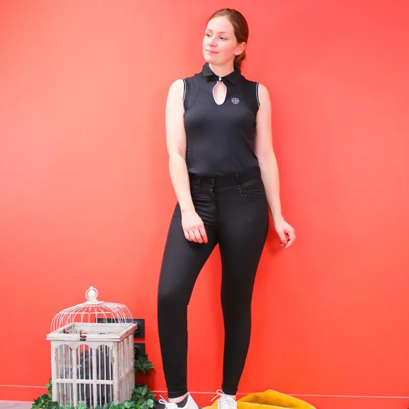 Polos Et Chemises*Equithème - Polo sans manches femme Sarah Noir