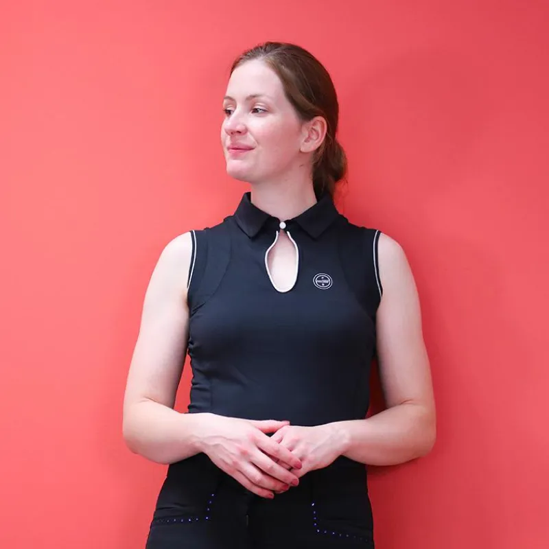 Polos Et Chemises*Equithème - Polo sans manches femme Sarah Noir