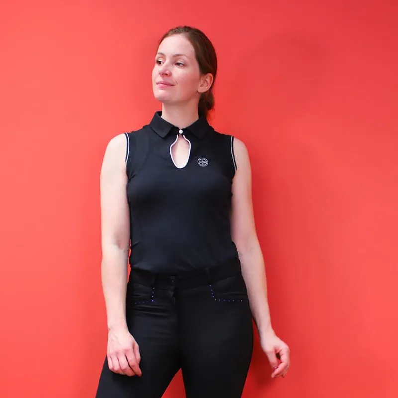 Polos Et Chemises*Equithème - Polo sans manches femme Sarah Noir