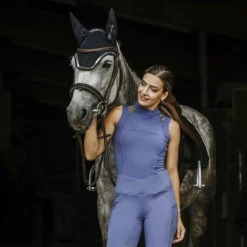 Polos Et Chemises*Equithème - Polo sans manches femme Alba Je t'aime Violet