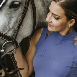 Polos Et Chemises*Equithème - Polo sans manches femme Alba Je t'aime Violet
