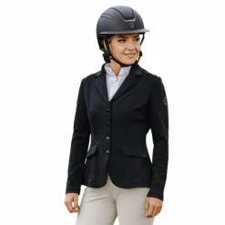 Vestes De Concours*Equithème - Veste de concours femme Stockholm Je t'aime Noir