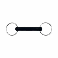 Discount - Mors 2 anneaux droit rigide en caoutchouc inox Mors Deux Anneaux