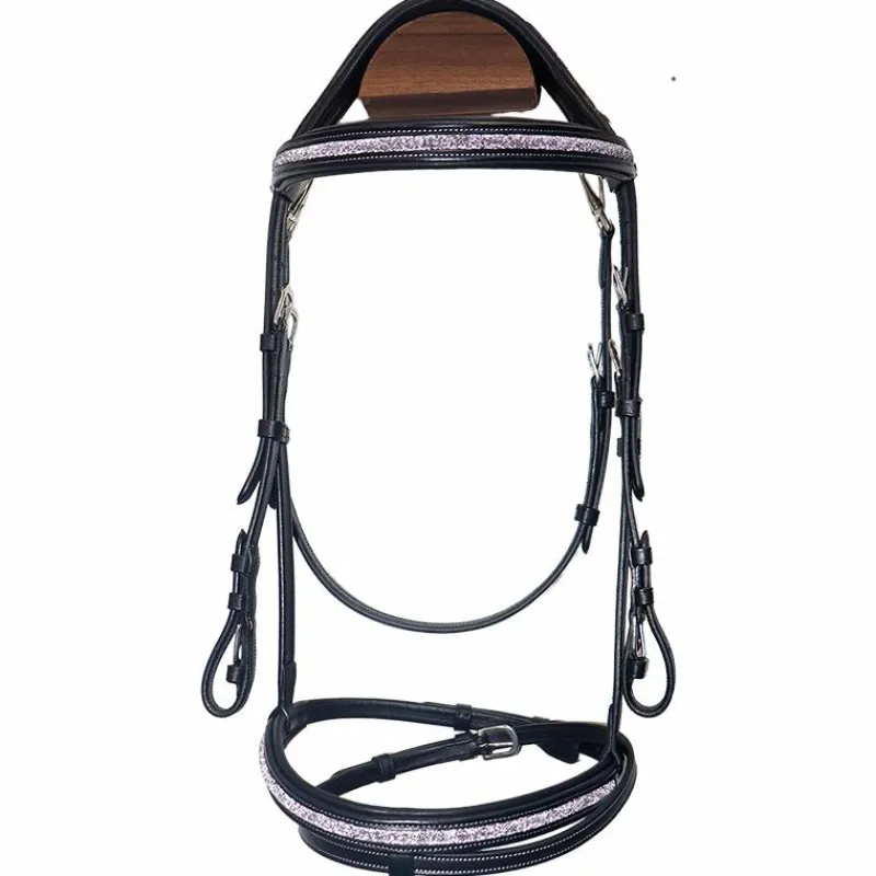 Bridons*Flags & Cup - Bridon muserolle combinée Aachen / argent Noir