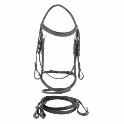 Bridons Poneys|Bridons*Flags & Cup - Bridon Wellington avec rênes Noir