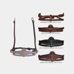 Accessoires De Bridons Poneys|Muserolles*Flags & Cup - Centre de muserolle surpiquée Noir