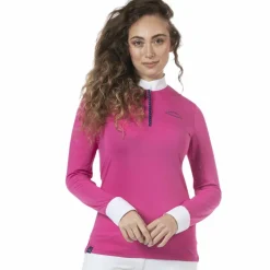 Online - Polo manches longues femme Clorinda fuchsia Polos Et Chemises