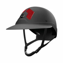 Casques D'Équitation À Visière Polo|Casques D'Équitation*Flex On - Casque d'équitation Armet Dark grilles rouge visière Angel Noir