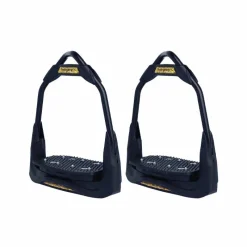 Étriers Classiques*Freejump - Étriers Air's Full black plancher plat / oeil orienté / gold Glitter édition Noir