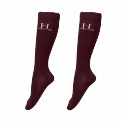 Chaussettes D'Équitation*Harcour - Chaussettes d'équitation Badminton aubergine Bordeaux