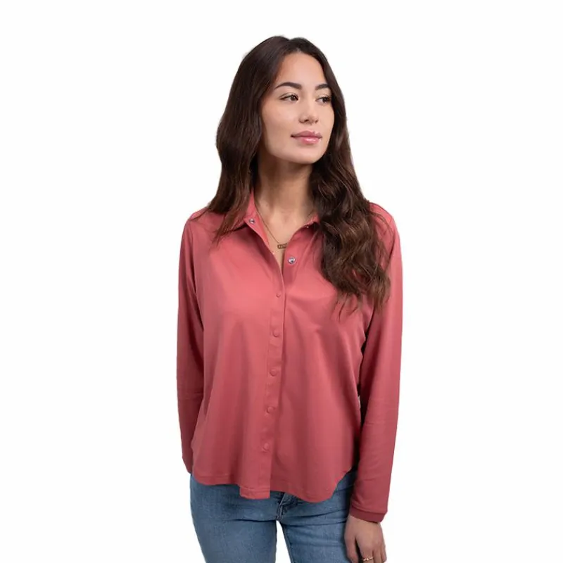 Polos Et Chemises*Harcour - Chemise manches longues femme Sharly vieux Rose