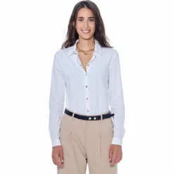 Polos Et Chemises*Harcour - Chemise manches longues femme Sharmy Blanc
