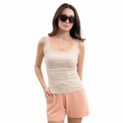 T-Shirts Et Baselayers*Harcour - Débardeur femme Tazam lin Beige