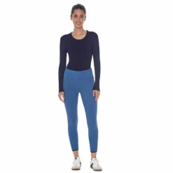 Sale - Legging d'équitation polaire femme Lili steel blue Leggings D'Équitation